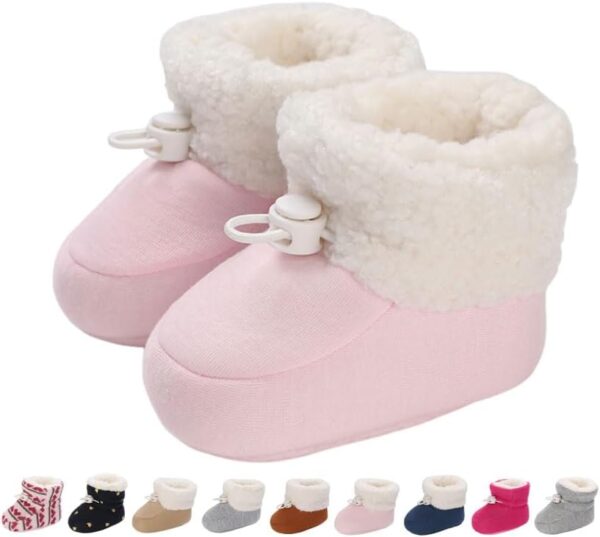 Zimowe Buciki Niemowlęce Ocieplane Polarem Kapcie Niechodki Antypoślizgowe 0-18 M (Unisex)