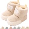 Zimowe Buciki Niemowlęce Ocieplane Polarem Kapcie Niechodki Antypoślizgowe 0-18 M (Unisex)