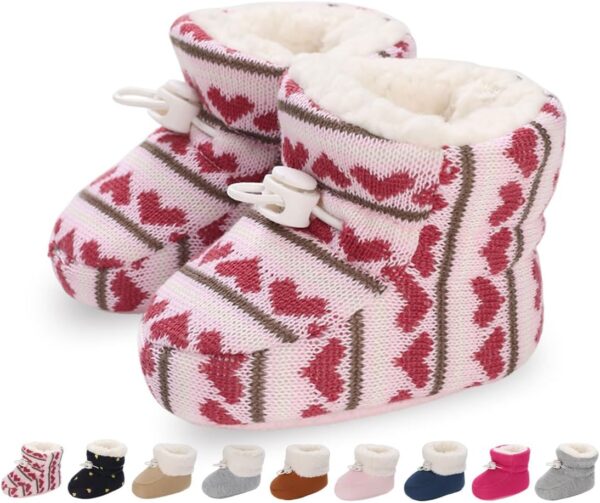 Zimowe Buciki Niemowlęce Ocieplane Polarem Kapcie Niechodki Antypoślizgowe 0-18 M (Unisex)