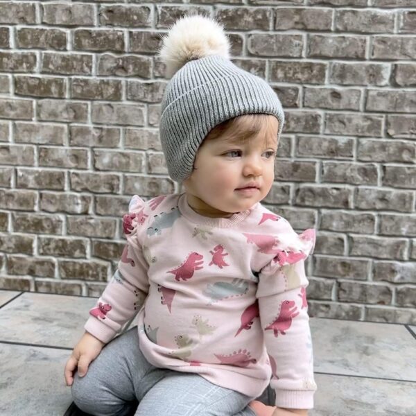 FURTALK Czapka Zimowa Dziecięca (Unisex) Z Nausznikami Polar i Odpinany Pompon (0-6 Lat)