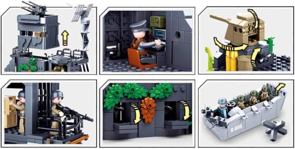 Sluban Klocki Bunkier w Wydmach II Wojna Światowa (765 el.) Zestaw Militarny Kompatybilny