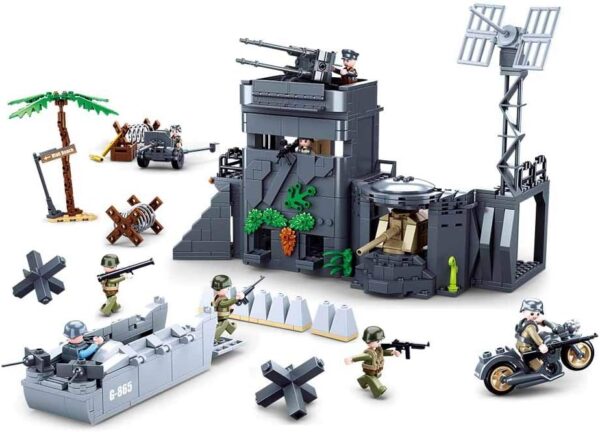 Sluban Klocki Bunkier w Wydmach II Wojna Światowa (765 el.) Zestaw Militarny Kompatybilny