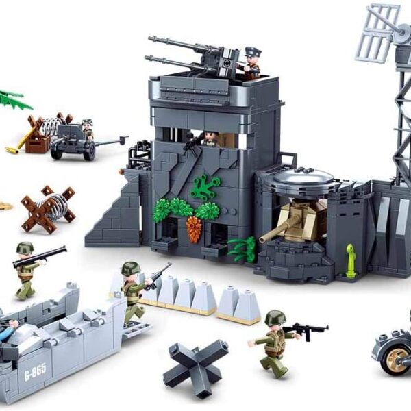 Sluban Klocki Bunkier w Wydmach II Wojna Światowa (765 el.) Zestaw Militarny Kompatybilny