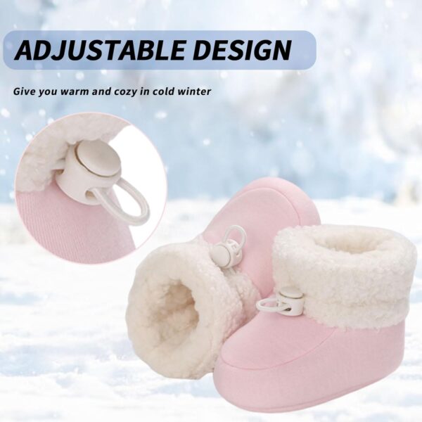 Zimowe Buciki Niemowlęce Ocieplane Polarem Kapcie Niechodki Antypoślizgowe 0-18 M (Unisex)