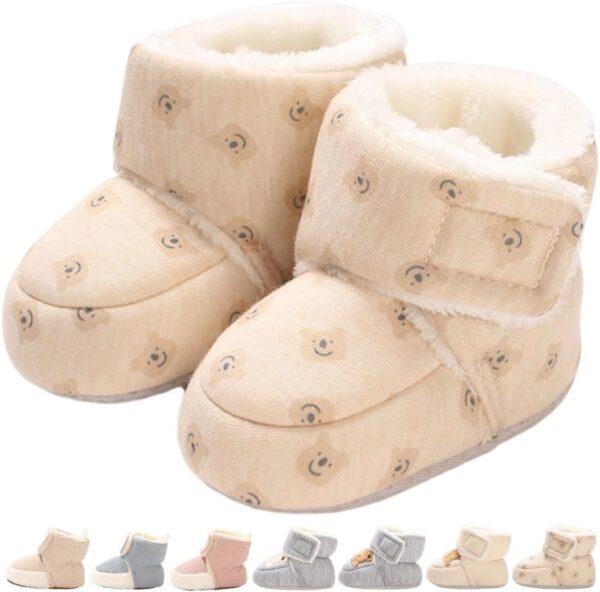 Zimowe Buciki Niemowlęce Ocieplane Polarem Kapcie Niechodki Antypoślizgowe 0-18 M (Unisex)