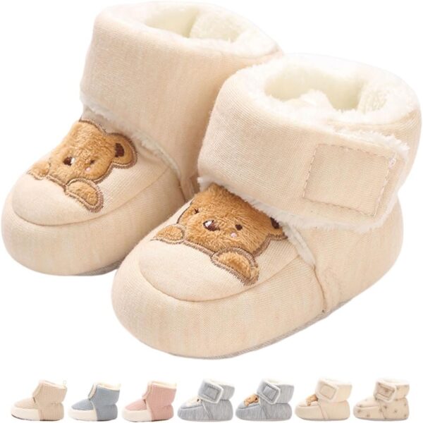 Zimowe Buciki Niemowlęce Ocieplane Polarem Kapcie Niechodki Antypoślizgowe 0-18 M (Unisex)