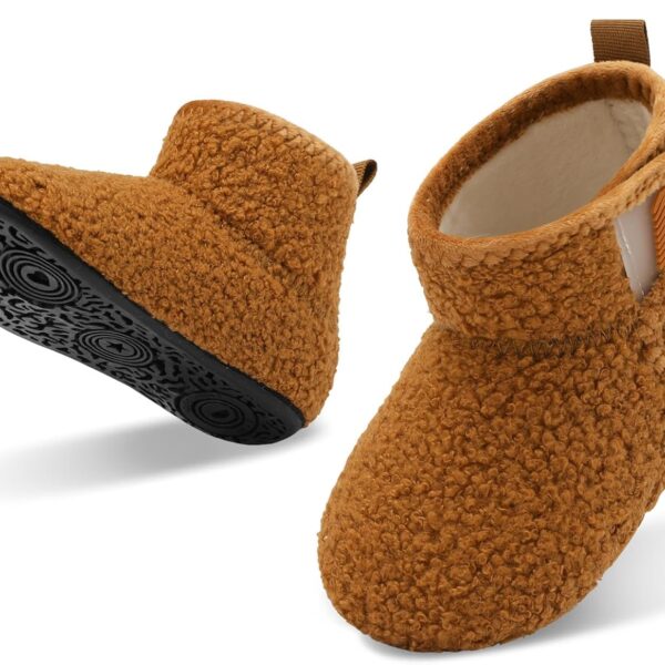 JOINFREE Kapcie Dziecięce Buciki Domowe Antypoślizgowa Gumowa Podeszwa Polar Unisex