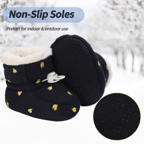 Zimowe Buciki Niemowlęce Ocieplane Polarem Kapcie Niechodki Antypoślizgowe 0-18 M (Unisex)