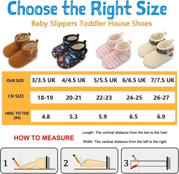 JOINFREE Kapcie Dziecięce Buciki Domowe Antypoślizgowa Gumowa Podeszwa Polar Unisex