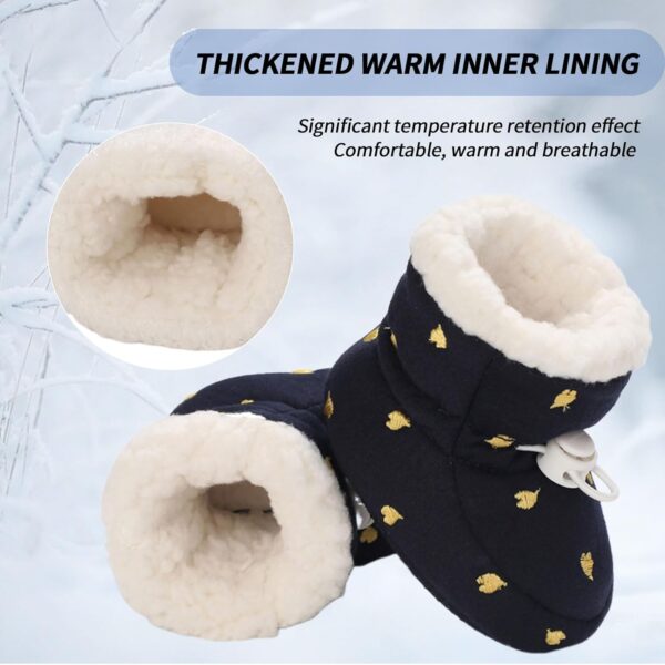 Zimowe Buciki Niemowlęce Ocieplane Polarem Kapcie Niechodki Antypoślizgowe 0-18 M (Unisex)