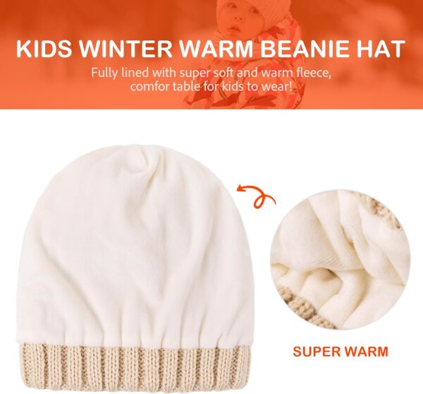 71CRJPlChNL._AC_SL1500_-4.jpg Zestaw 2 Czapki Zimowe Dziecięce (0-36 M) Podwójny Pompon Ciepły Akryl Polar (Unisex)