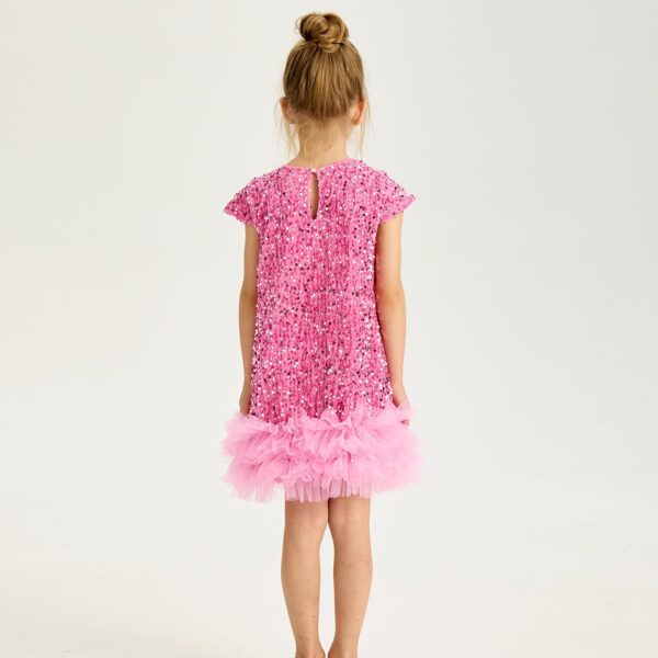 Miipat Elegancka Sukienka Dziewczęca Aksamit/Cekiny Tiul Księżniczka na Wesele Urodziny Święta