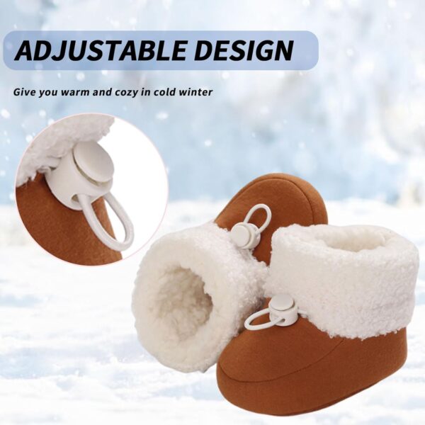 Zimowe Buciki Niemowlęce Ocieplane Polarem Kapcie Niechodki Antypoślizgowe 0-18 M (Unisex)