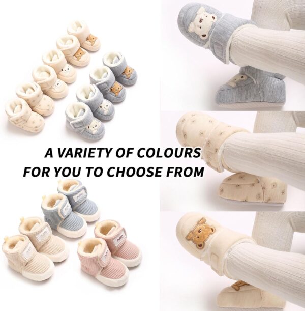 Zimowe Buciki Niemowlęce Ocieplane Polarem Kapcie Niechodki Antypoślizgowe 0-18 M (Unisex)
