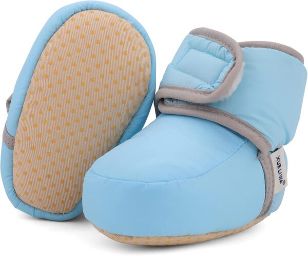 71NDtgJ7PkL._AC_SL1500_.jpg LACOFIA Kapcie-Buciki Niemowlęce Zimowe Antypoślizgowe z Miękką Podeszwą dla Chłopców i Dziewczynek