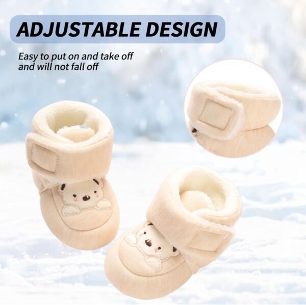 Zimowe Buciki Niemowlęce Ocieplane Polarem Kapcie Niechodki Antypoślizgowe 0-18 M (Unisex)