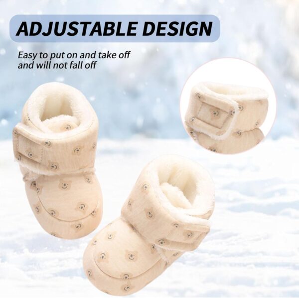 Zimowe Buciki Niemowlęce Ocieplane Polarem Kapcie Niechodki Antypoślizgowe 0-18 M (Unisex)
