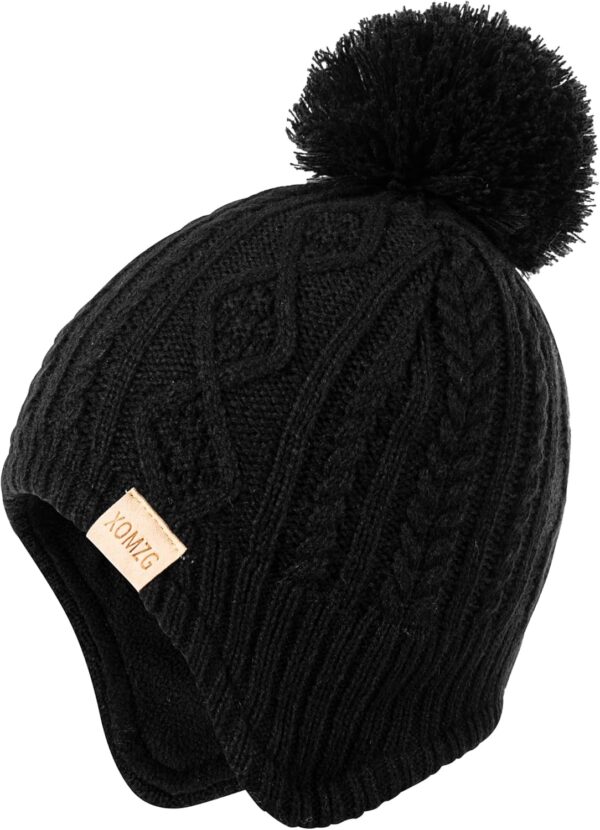 Zestaw Zimowy Czapka i Szalik Dziecięcy Dziewczęcy z Pomponem (0-36 miesięcy) Ciepłe Nauszniki