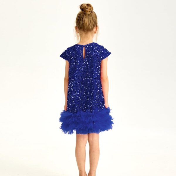 Miipat Elegancka Sukienka Dziewczęca Aksamit/Cekiny Tiul Księżniczka na Wesele Urodziny Święta