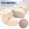 Zimowe Buciki Niemowlęce Ocieplane Polarem Kapcie Niechodki Antypoślizgowe 0-18 M (Unisex)