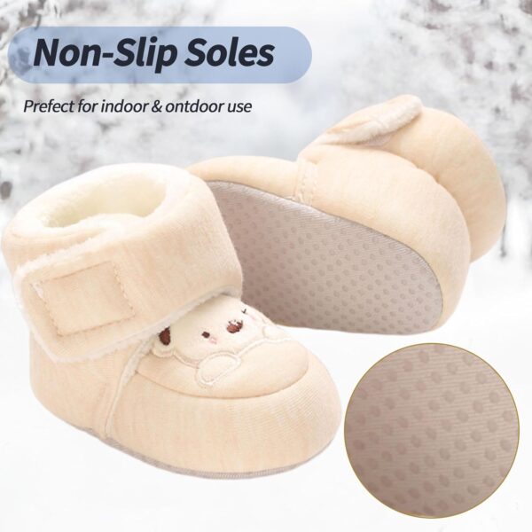 Zimowe Buciki Niemowlęce Ocieplane Polarem Kapcie Niechodki Antypoślizgowe 0-18 M (Unisex)