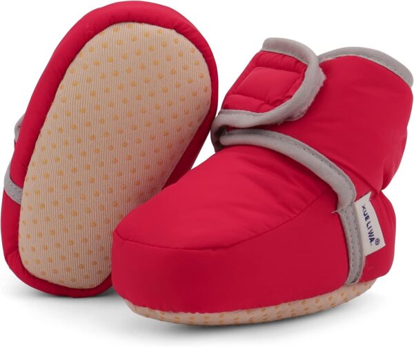 71eNgVqv21L._AC_SL1500_.jpg LACOFIA Kapcie-Buciki Niemowlęce Zimowe Antypoślizgowe z Miękką Podeszwą dla Chłopców i Dziewczynek