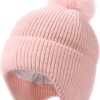 FURTALK Czapka Zimowa Dziecięca (Unisex) Z Nausznikami Polar i Odpinany Pompon (0-6 Lat)