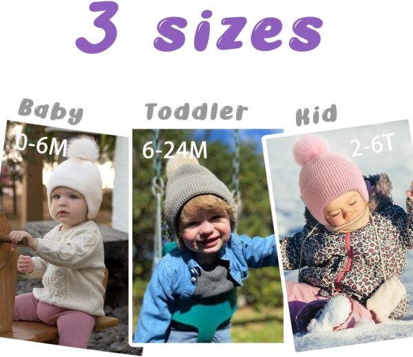 FURTALK Czapka Zimowa Dziecięca (Unisex) Z Nausznikami Polar i Odpinany Pompon (0-6 Lat)
