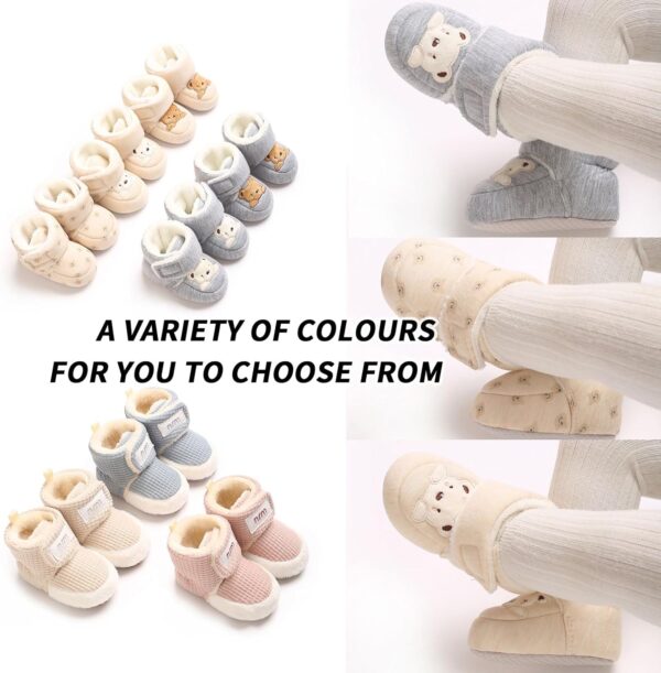 Zimowe Buciki Niemowlęce Ocieplane Polarem Kapcie Niechodki Antypoślizgowe 0-18 M (Unisex)