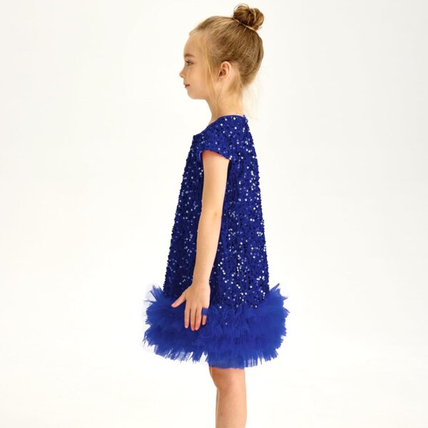 Miipat Elegancka Sukienka Dziewczęca Aksamit/Cekiny Tiul Księżniczka na Wesele Urodziny Święta