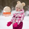 71rCy0P55L._AC_SL1500_-6.jpg Zestaw 2 Czapki Zimowe Dziecięce (0-36 M) Podwójny Pompon Ciepły Akryl Polar (Unisex)