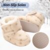 Zimowe Buciki Niemowlęce Ocieplane Polarem Kapcie Niechodki Antypoślizgowe 0-18 M (Unisex)
