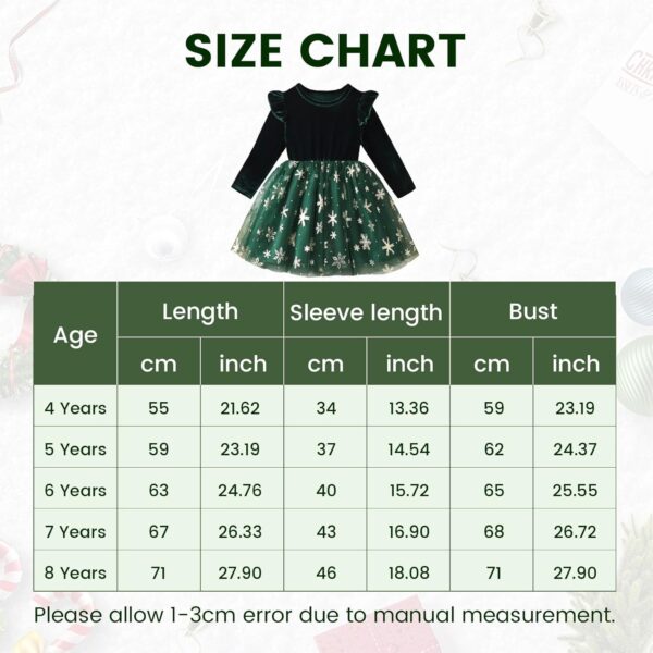 JiAmy Sukienka Dziewczęca Długi Rękaw Aksamit Cekiny Gwiazdki Tiul (3-7 Lat) Święta Wesele