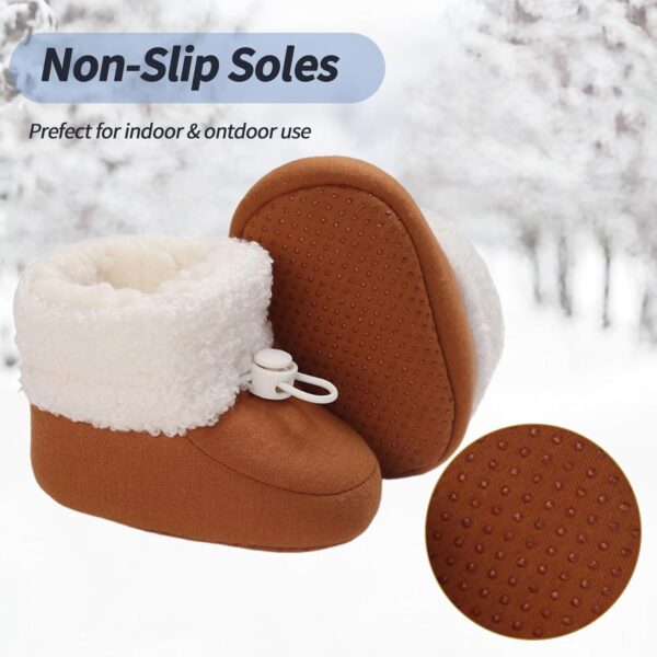 Zimowe Buciki Niemowlęce Ocieplane Polarem Kapcie Niechodki Antypoślizgowe 0-18 M (Unisex)