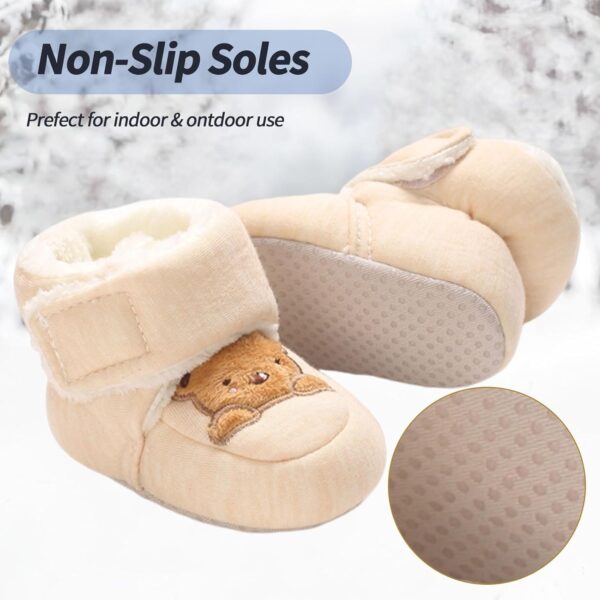 Zimowe Buciki Niemowlęce Ocieplane Polarem Kapcie Niechodki Antypoślizgowe 0-18 M (Unisex)