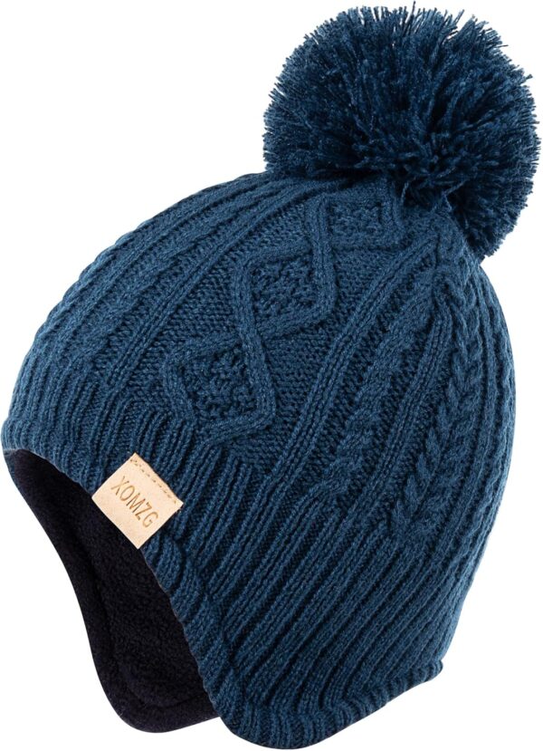 Zestaw Zimowy Czapka i Szalik Dziecięcy Dziewczęcy z Pomponem (0-36 miesięcy) Ciepłe Nauszniki