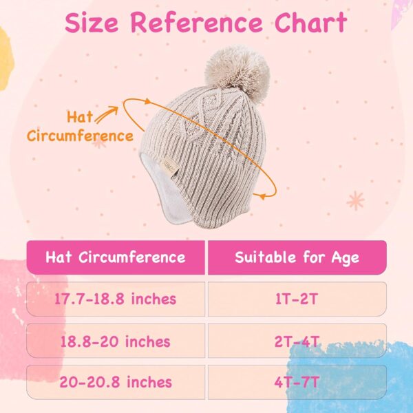 Zestaw Zimowy Czapka i Szalik Dziecięcy Dziewczęcy z Pomponem (0-36 miesięcy) Ciepłe Nauszniki
