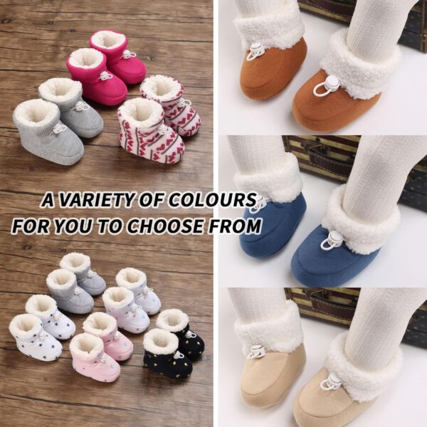 Zimowe Buciki Niemowlęce Ocieplane Polarem Kapcie Niechodki Antypoślizgowe 0-18 M (Unisex)