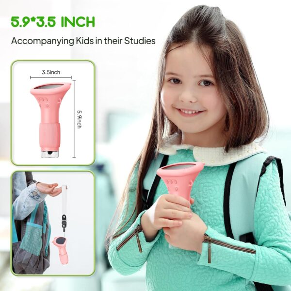 817HIDako2L._AC_SL1500_.jpg Mikroskop Cyfrowy Kieszonkowy dla Dzieci, Ekran HD 2.0", USB, Podświetlenie LED, Pomarańczowy