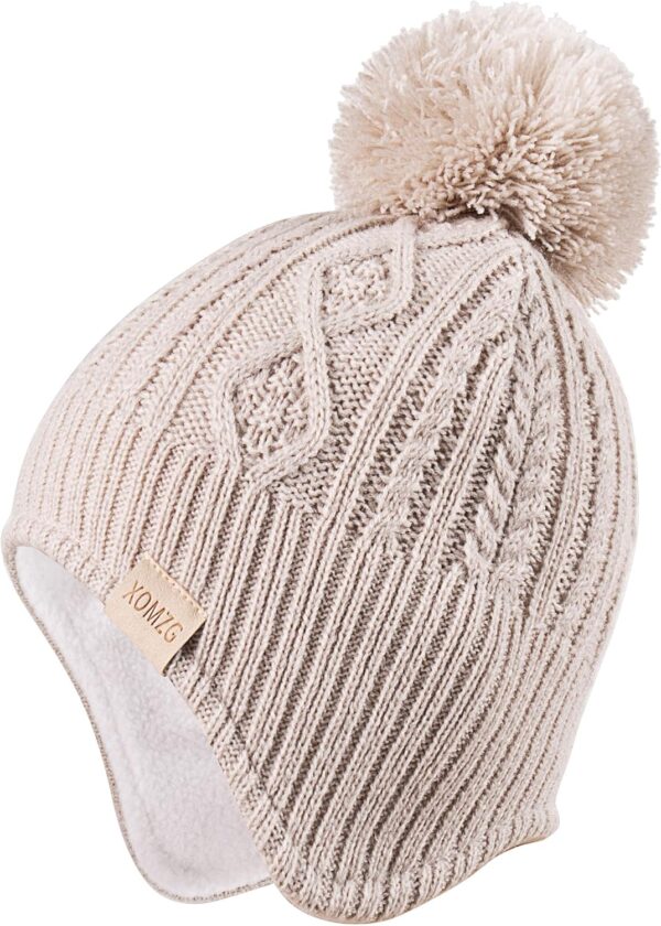 Zestaw Zimowy Czapka i Szalik Dziecięcy Dziewczęcy z Pomponem (0-36 miesięcy) Ciepłe Nauszniki