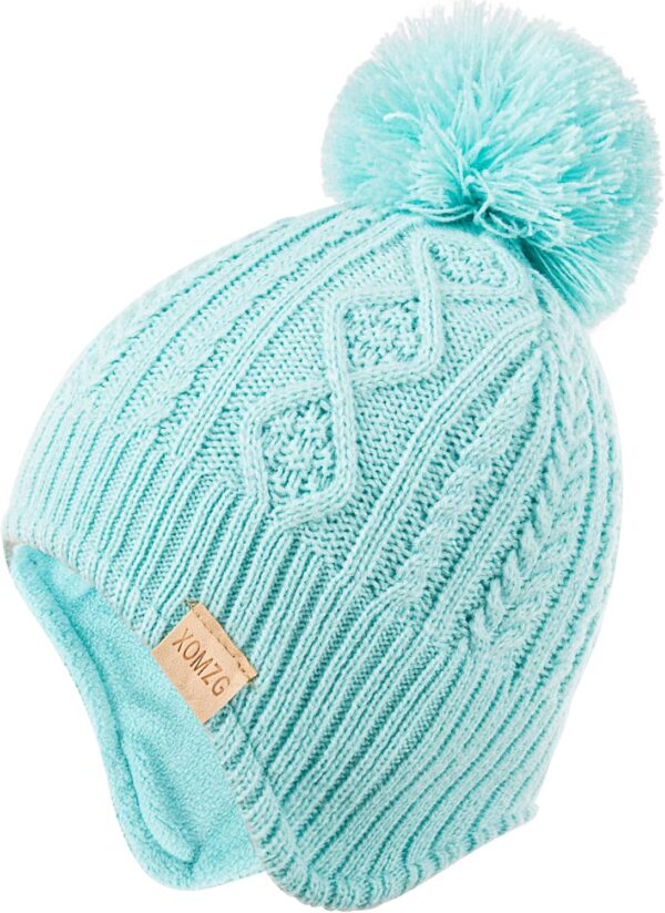 Zestaw Zimowy Czapka i Szalik Dziecięcy Dziewczęcy z Pomponem (0-36 miesięcy) Ciepłe Nauszniki