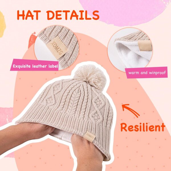 Zestaw Zimowy Czapka i Szalik Dziecięcy Dziewczęcy z Pomponem (0-36 miesięcy) Ciepłe Nauszniki