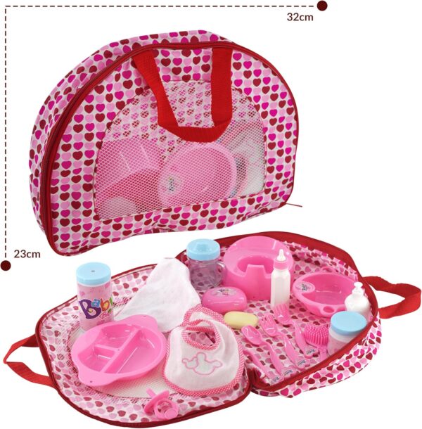 Zestaw BiBi Doll Akcesoria dla Lalek 18 el. Karmienie i Pielęgnacja, Torba, Dla Dzieci 3+