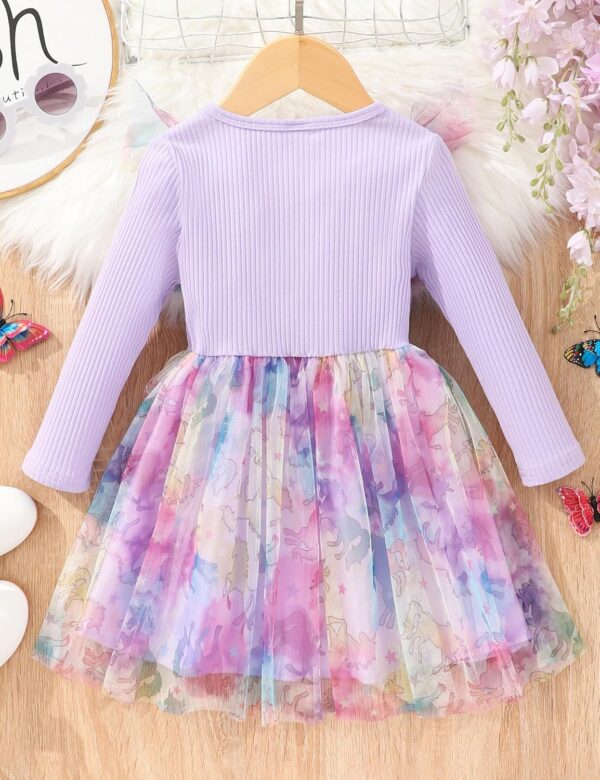 Sukienka Dziewczęca Prążkowana Długi Rękaw Na Każde Święta (1-6) Lat