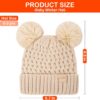 81FjAkUDSNL._AC_SL1500_-4.jpg Zestaw 2 Czapki Zimowe Dziecięce (0-36 M) Podwójny Pompon Ciepły Akryl Polar (Unisex)