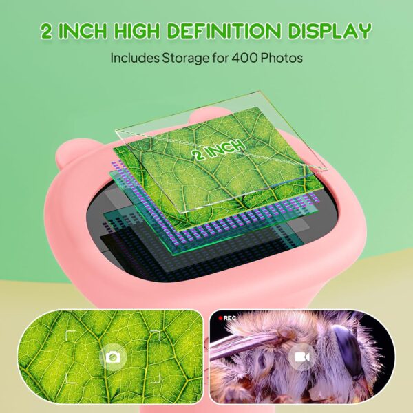 81HZdLQDxoL._AC_SL1500_.jpg Mikroskop Cyfrowy Kieszonkowy dla Dzieci, Ekran HD 2.0", USB, Podświetlenie LED, Pomarańczowy