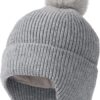 FURTALK Czapka Zimowa Dziecięca (Unisex) Z Nausznikami Polar i Odpinany Pompon (0-6 Lat)