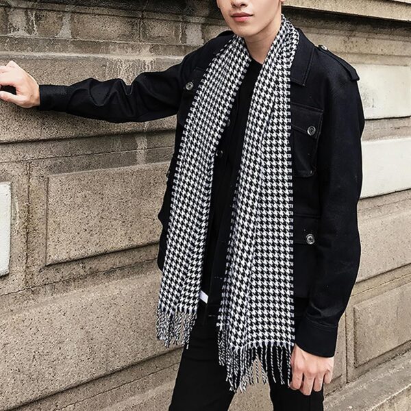 Szalik Damski Męski Unisex Długi Lekki Wzór Krata (Jesień/Zima) 190x33 cm