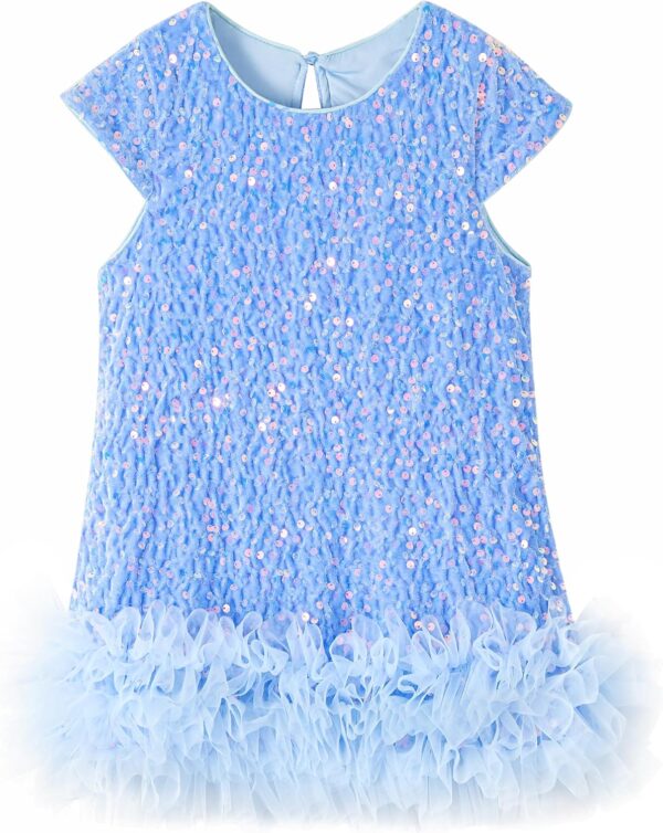 Miipat Elegancka Sukienka Dziewczęca Aksamit/Cekiny Tiul Księżniczka na Wesele Urodziny Święta