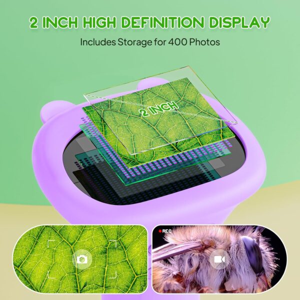 81O2I51r7tL._AC_SL1500_.jpg Mikroskop Cyfrowy Kieszonkowy dla Dzieci, Ekran HD 2.0", USB, Podświetlenie LED, Pomarańczowy